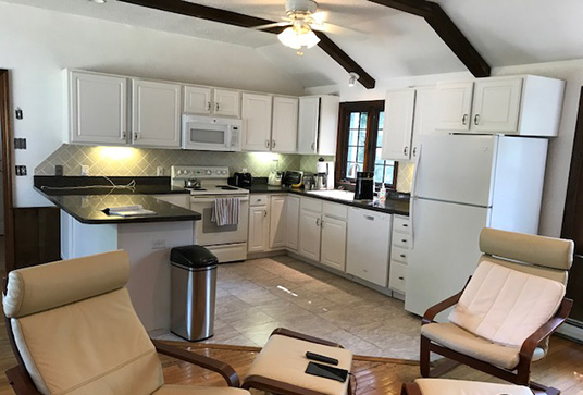 Custom built kitchen with white cabinetry